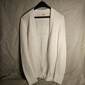 L.L. Bean Cream Open-Front Cardigan